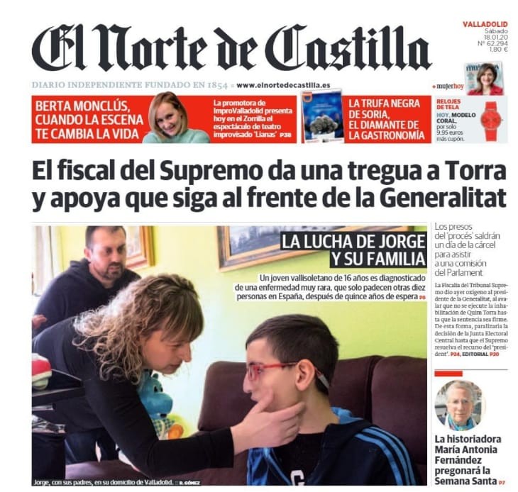 Reportaje El Norte de Castilla sobre Jorge y su familia